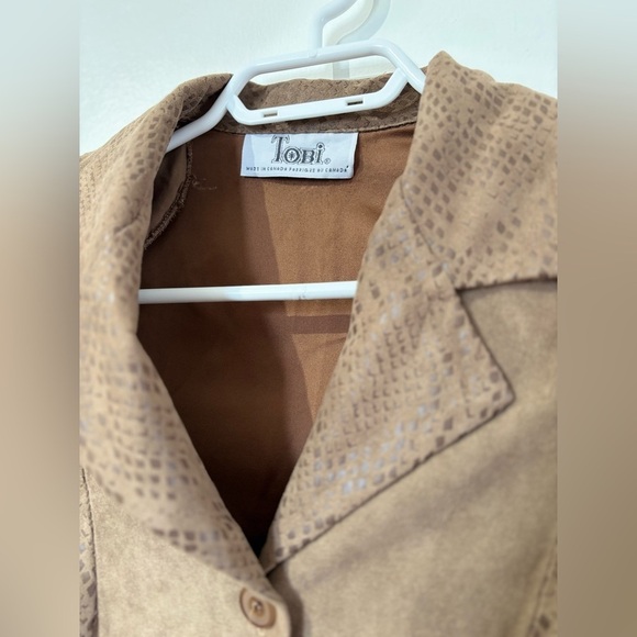 ✨Tobi Tan Blazer Suede Texture Hip-Length PTP 17🤎 - Picture 2 of 3